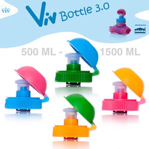 Geeek Draaidop met afsluitbare trektuit voor 500 tot 1500 ml Viv Bottle 3.0 - Reserveonderdeel Groen