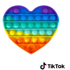 Geeek Pop it Fidget Toy Regenboog- Bekend van TikTok - Hartje- Rainbow