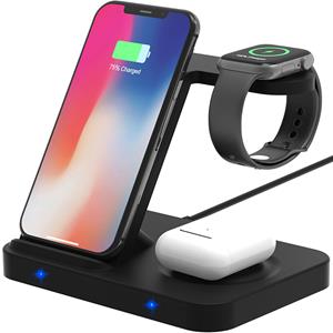 Geeek Wireless Charging Station voor iPhone, Watch, Airpods / Smartphone, Smartwatch, Buds