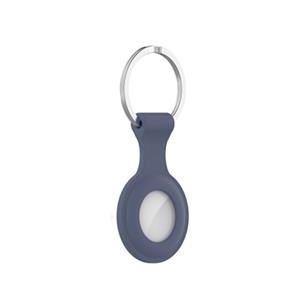 Geeek Icon Siliconen Hoesje met Sleutelhanger voor Apple AirTag - Cover met Sleutelhanger-ring - Blauw