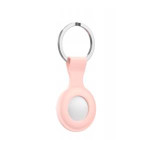 Geeek Icon Siliconen Hoesje met Sleutelhanger voor Apple AirTag - Cover met Sleutelhanger-ring - Roze