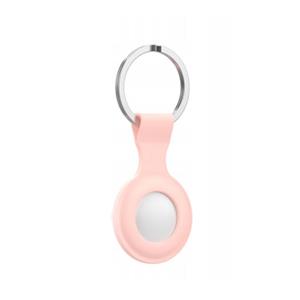 Geeek Icon Siliconen Hoesje met Sleutelhanger voor Apple AirTag - Cover met Sleutelhanger-ring - Roze