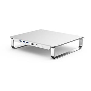 Geeek Aluminium verhoger voor Apple iMac 24of Monitor  met USB-C hub - USB3.0 docking station incl. 2,5” SATA HDD én M.2 SSD behuizing