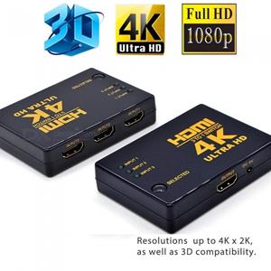 Geeek HDMI Switch 3 Poorts met Afstandsbediening Ultra HD 4K 3D