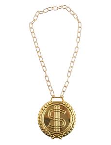Mooie halsketting met gouden dollarteken