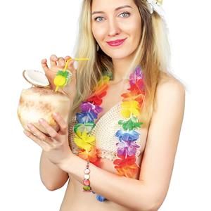 Mooie Luau bloemenslinger in multi kleuren