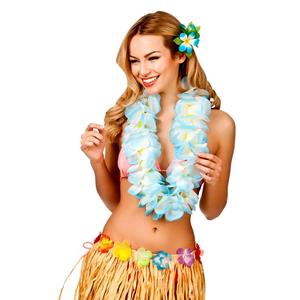 Hawaii slinger blauwe bloemen (11.5cm)