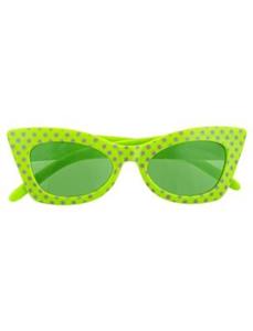 Neon groene 60-jaren vlinder bril