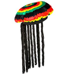Gekleurde rasta met muts met dreadlocks
