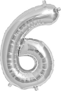 Ballon cijfers zilver 40 cm  6