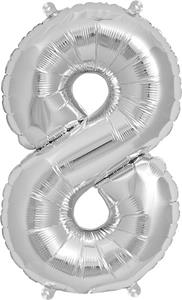 Ballon cijfers zilver 40 cm  8