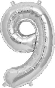 Ballon cijfers zilver 40 cm  9