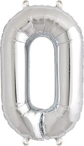 Ballon cijfers zilver- 40 cm  0