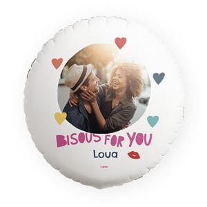 Ballon - Bisous for you - met eigen foto