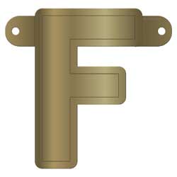 Banner letter f metallic goud