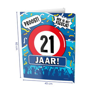 Window Sign - 21 Jaar