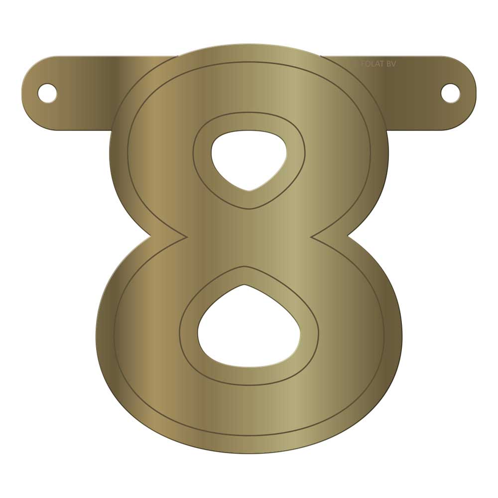 Banner letter 8 metallic goud