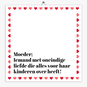 Tegeltje.nl Tegeltje spreuk moeder oneindige liefde