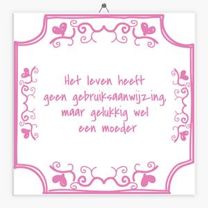 Tegeltje.nl Tegeltje geen gebruiksaanwijzing wel een moeder