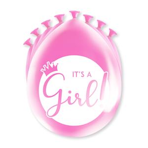 Paperdreams Geboorte Meisje thema Ballonnen - 8x - Roze - Versiering/feestartikelen -