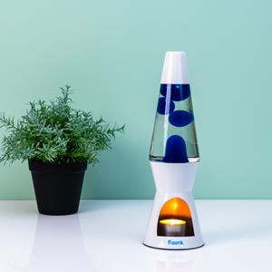 Fisura Waxinelicht Lavalamp - Wit Met Blauwe Lava