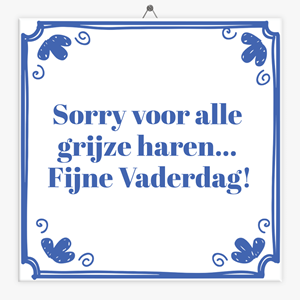 Tegeltje.nl Tegeltje sorry voor alle grijze haren... fijne Vaderdag!
