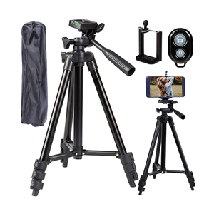 Geeek Fotografie Statief 133cm met reistas, smartphone houder en bluetooth afstandsbediening zelfontspanner