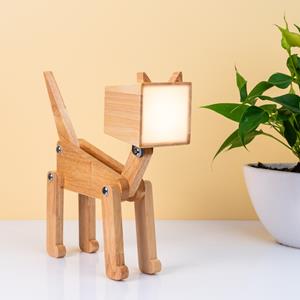 Winkee Houten Tafellamp - Kat