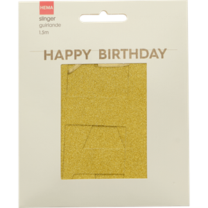 Slinger Happy Birthday Goud