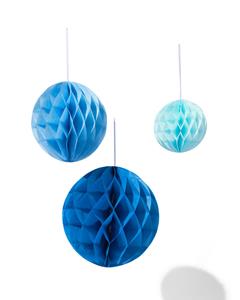 Honeycomb Bollen Blauw 3 Stuks