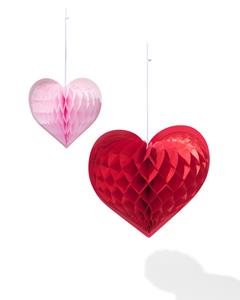 Waaiers Honeycomb Hart - 2 Stuks