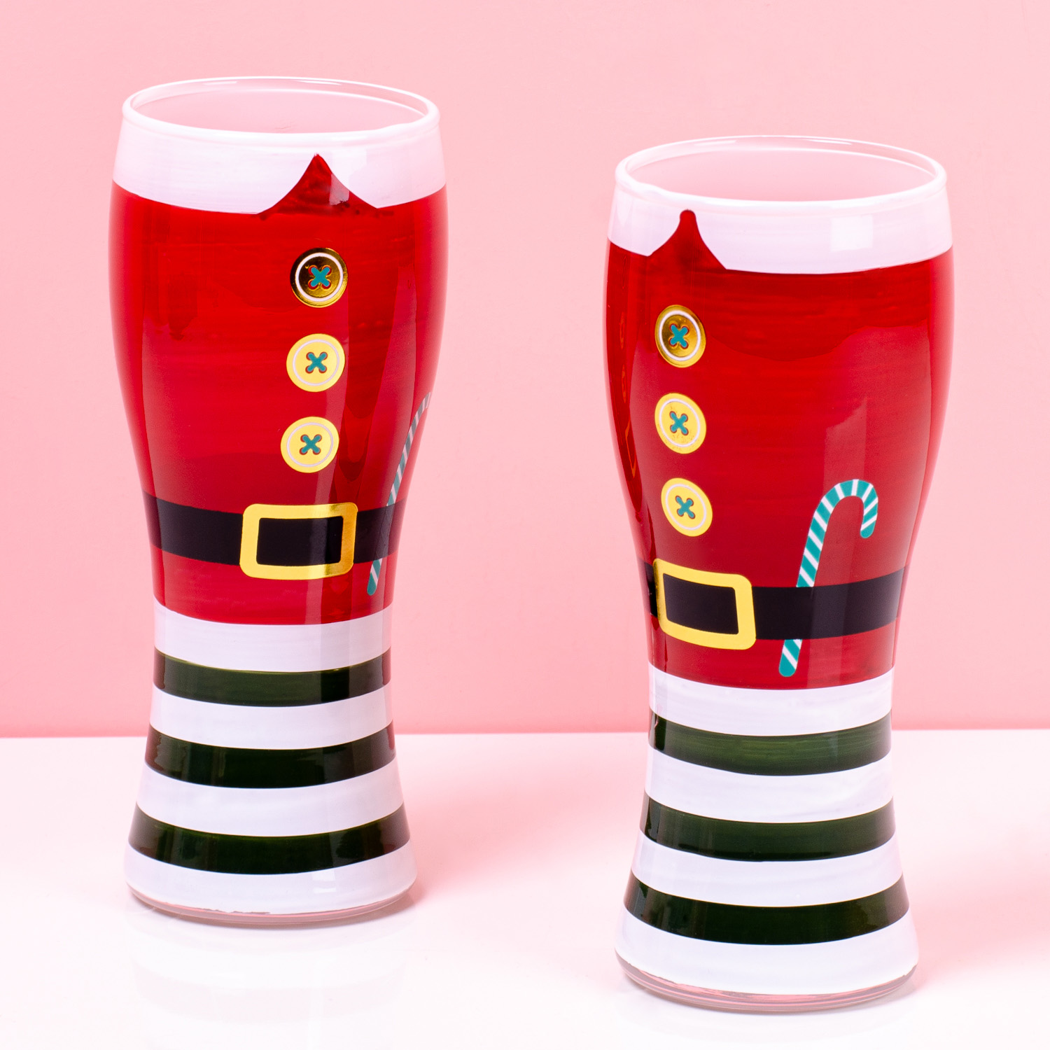 Kerstman Bierglas (set Van 2)