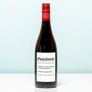 Nutcrackers Wijnfles Pensioen Woordenboek - Rood (Merlot)