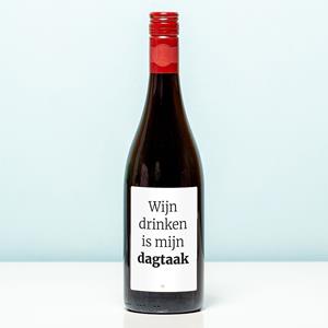Nutcrackers Wijnfles Wijn Drinken Is Mijn Dagtaak - Rood (Merlot)