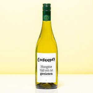 Nutcrackers Wijnfles Geslaagd Tijd Om Te Genieten - Wit (Sauvignon Blanc)