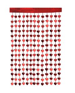 Glitter Gordijn Hartjes Rood