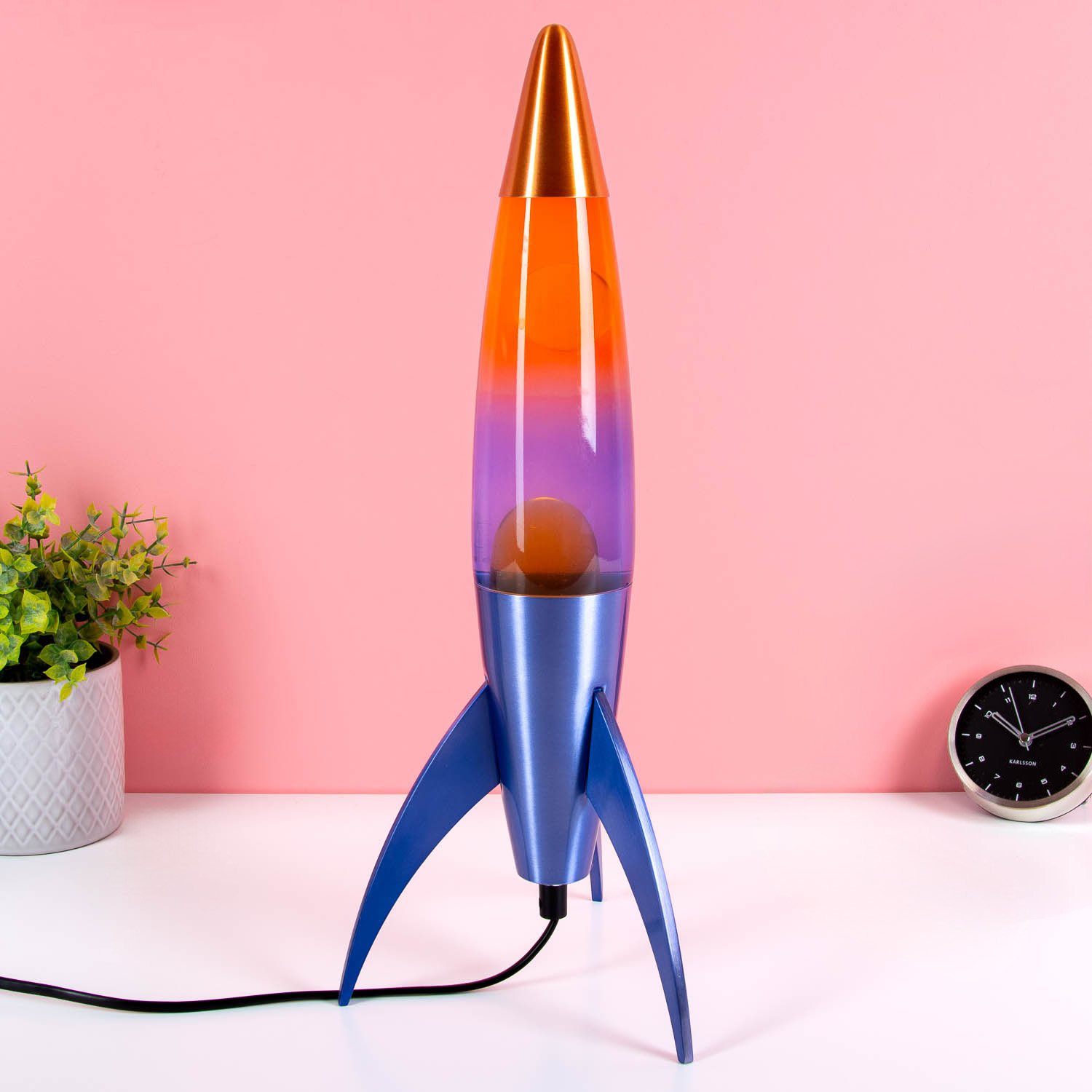 Fisura Rocket lavalamp blauw geel gradient