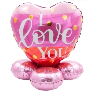 DeBallonnensite I love you gold dots ballon cadeau