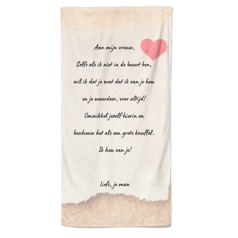 Pillowbuddies Valentijn handdoek Aan mijn vrouw - Pillow Buddies