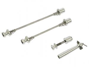 Quick Release Set Voor/Achter-Naaf en Zadelpen Zilver