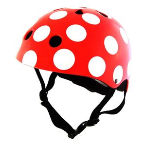 Kiddimoto Red Dotty Fahrradhelm Kinder weiß/rot