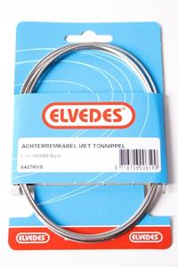 Elvedes Achterremkabel Met Tonnippel L=2250mm RVS 6427