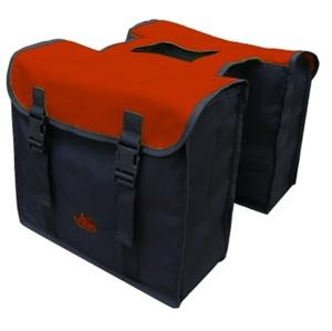 Dubbele Fietstas Zwart / Rood 34 Liter