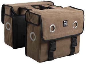 Willex Dubbele fietstas Canvas Tas 40L Bruin