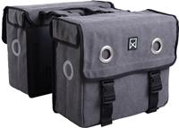 Willex Dubbele fietstas Canvas Tas 46L Grijs