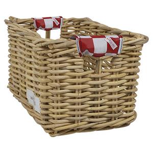 wicked Rieten Fietsmand L Red Checker naturel