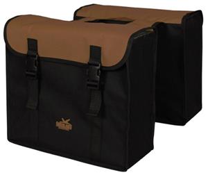 Greenlands dubbele fietstas zwart/bruin 34 liter