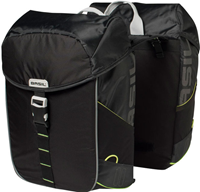 Basil Dubbele fietstas Miles Double bag 32L Black lime