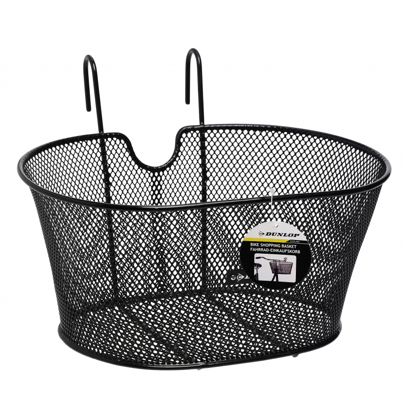 Dunlop Fietsmand - zwart - draadstaal - x 30 x 20 cm -