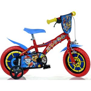 Dino Kinderfiets Paw Patrol 12 inch met zijwieltjes, drinkfles en klep